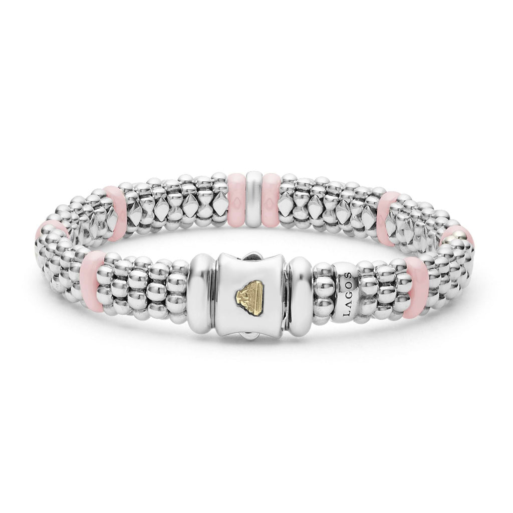 "Pink Caviar" Single Station Diamond Caviar Bracelet (7)