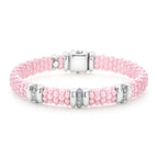 LAGOS "Pink Caviar" Three Station Diamond Caviar Bracelet (7)