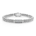 LAGOS  "Signature Caviar" 6mm Sterling Silver Diamond Caviar Bracelet
