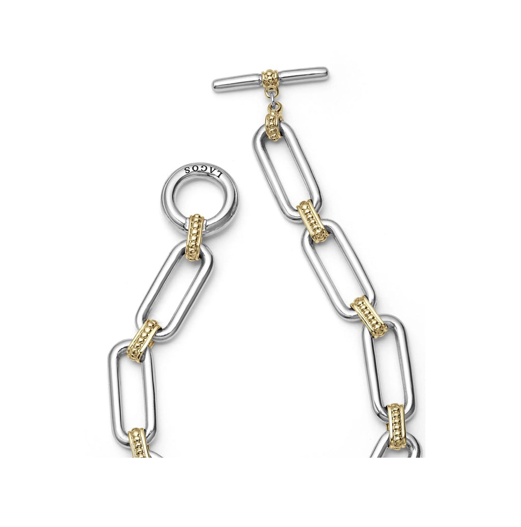 "Signature Caviar" Two Tone Link Bracelet (7)