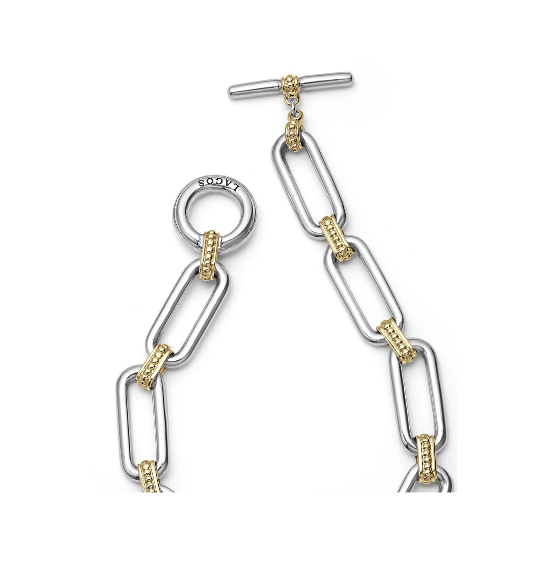 "Signature Caviar" Two Tone Link Bracelet (7)