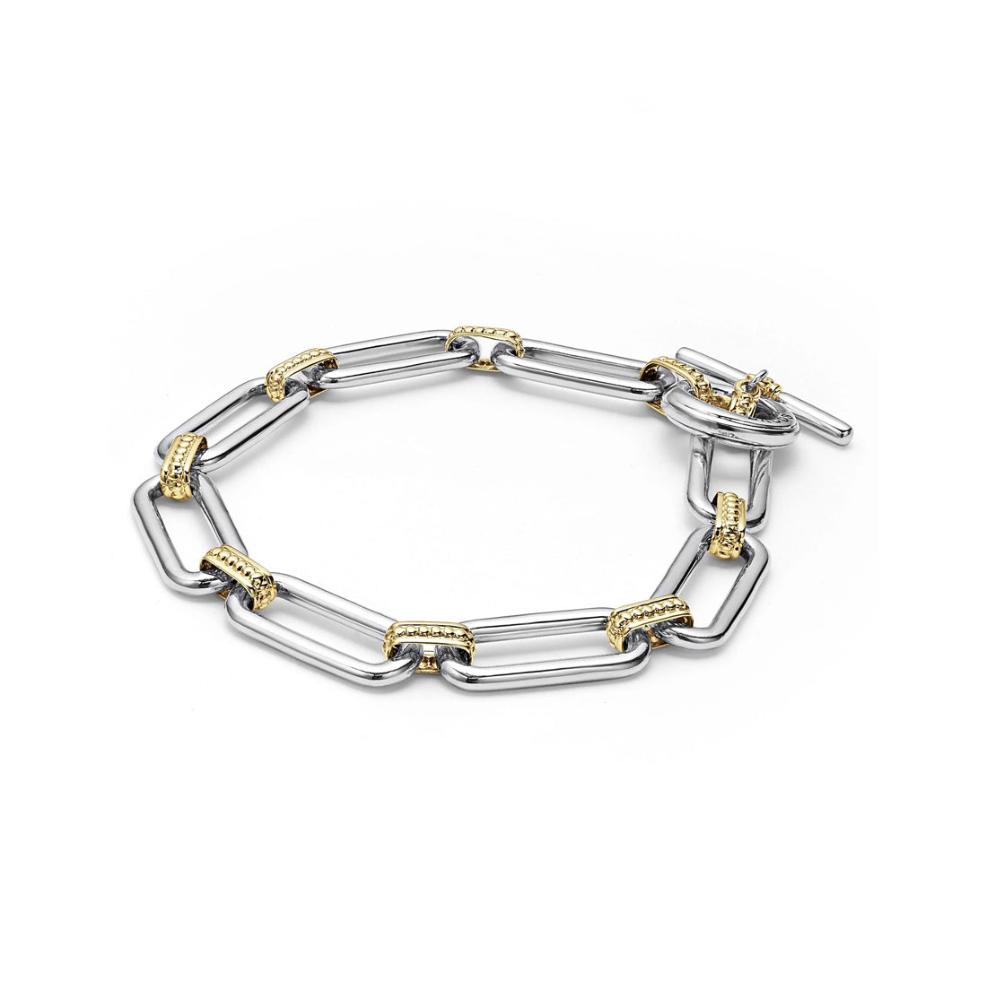 "Signature Caviar" Two Tone Link Bracelet (7)