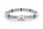"Blue Caviar" Ceramic Station Caviar Bracelet, Size 7