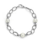 LAGOS "Luna" Caviar Pearl Link Bracelet, 8"