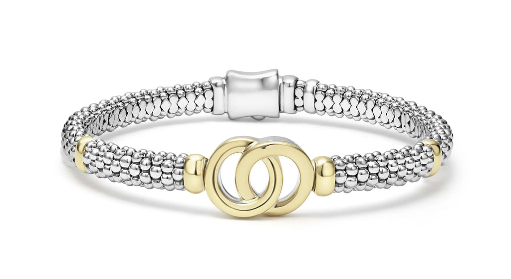 LAGOS "Signature Caviar" Two-Tone Interlocking Caviar Bracelet (7)