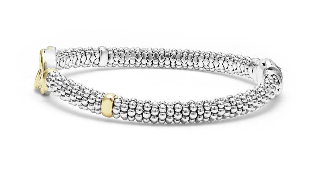 "Signature Caviar" Two-Tone Interlocking Caviar Bracelet (7)