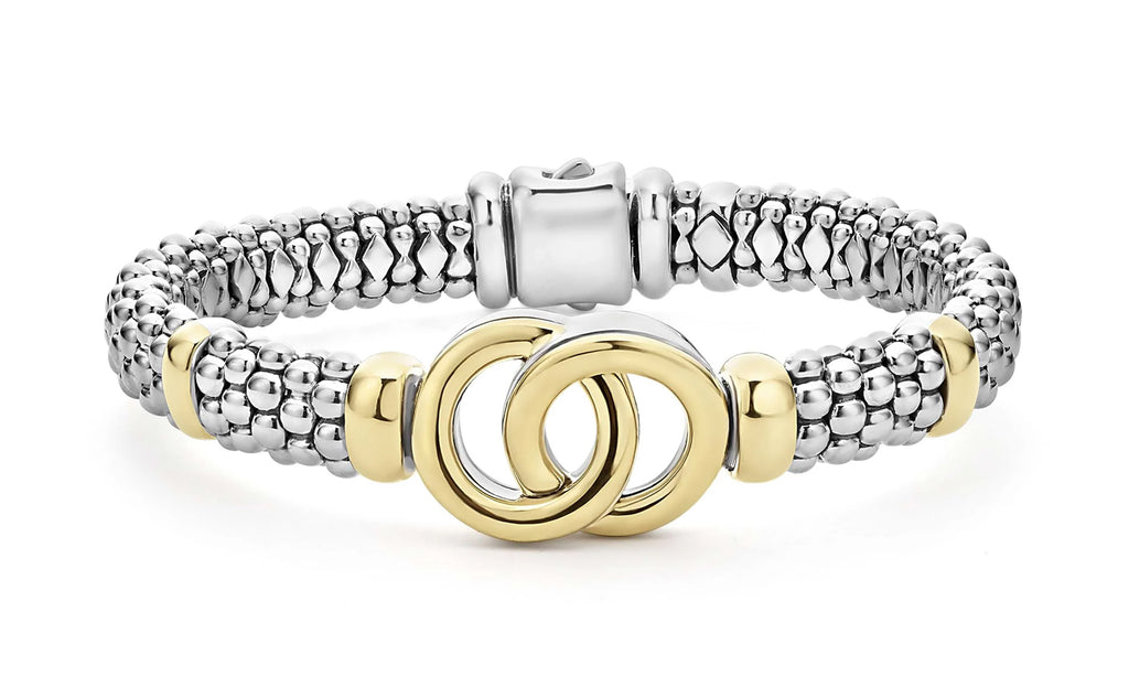 LAGOS "Signature Caviar" Two-Tone Interlocking Caviar Bracelet (7)