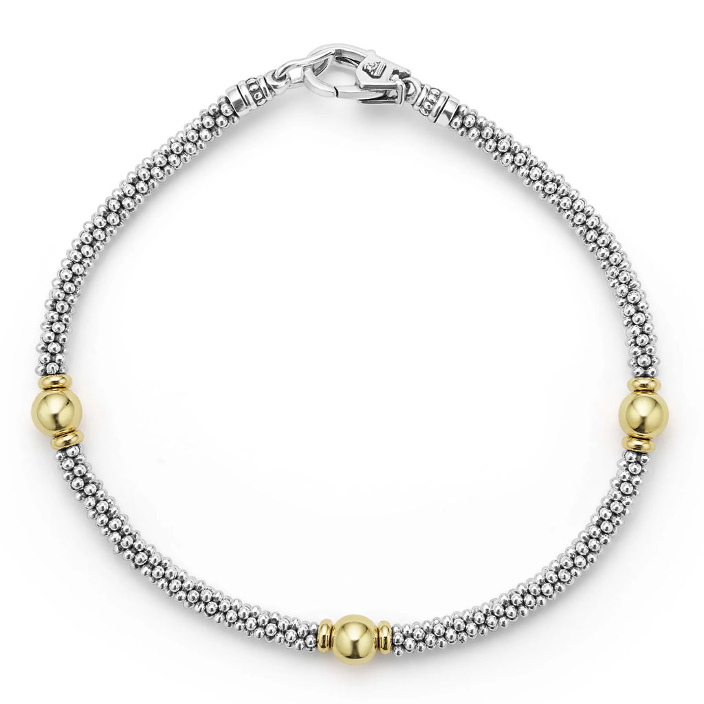 LAGOS "Signature Caviar" Two-Tone Station Bracelet (7)