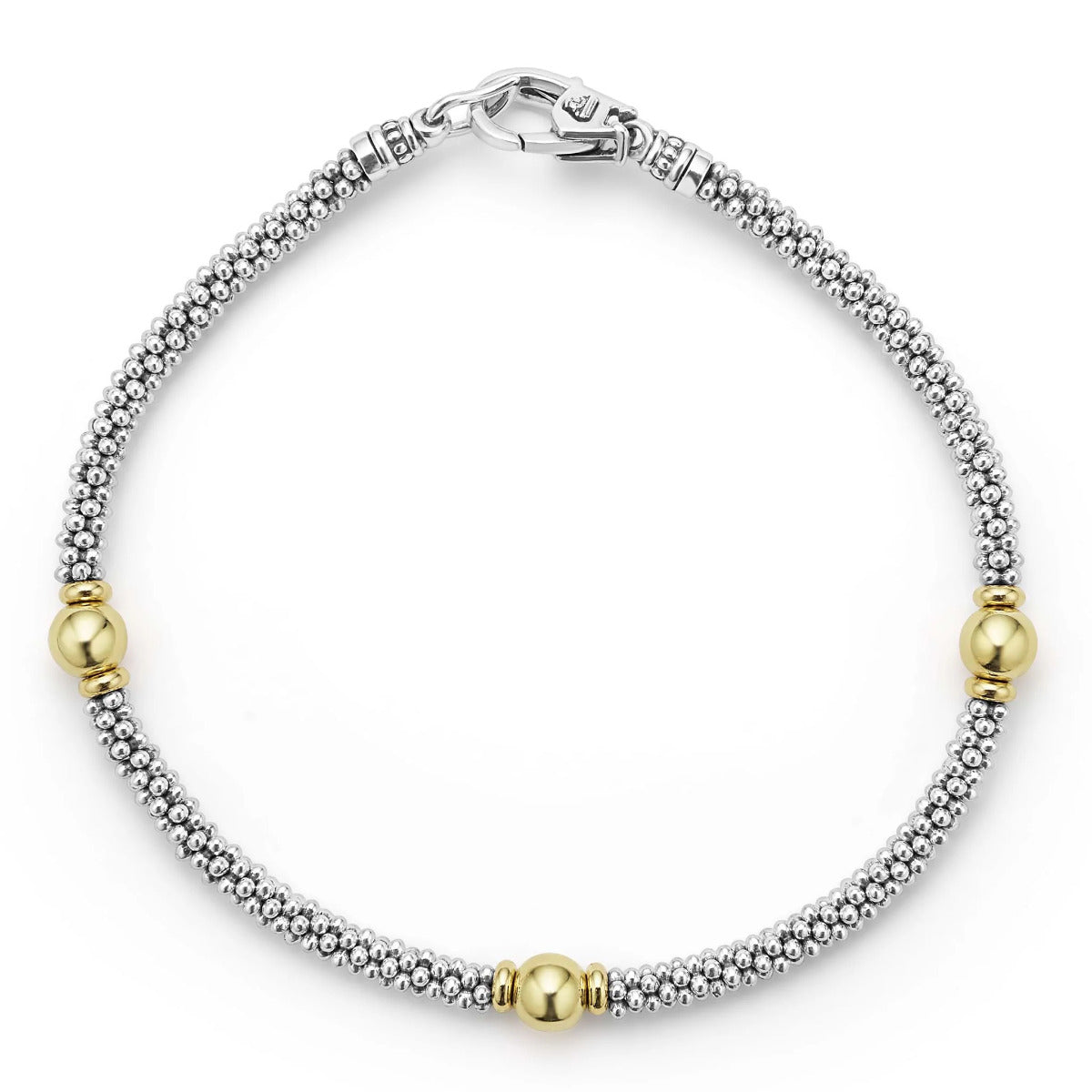 LAGOS "Signature Caviar" Two-Tone Station Bracelet (7)