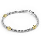 "Signature Caviar" Two-Tone Station Bracelet (7)