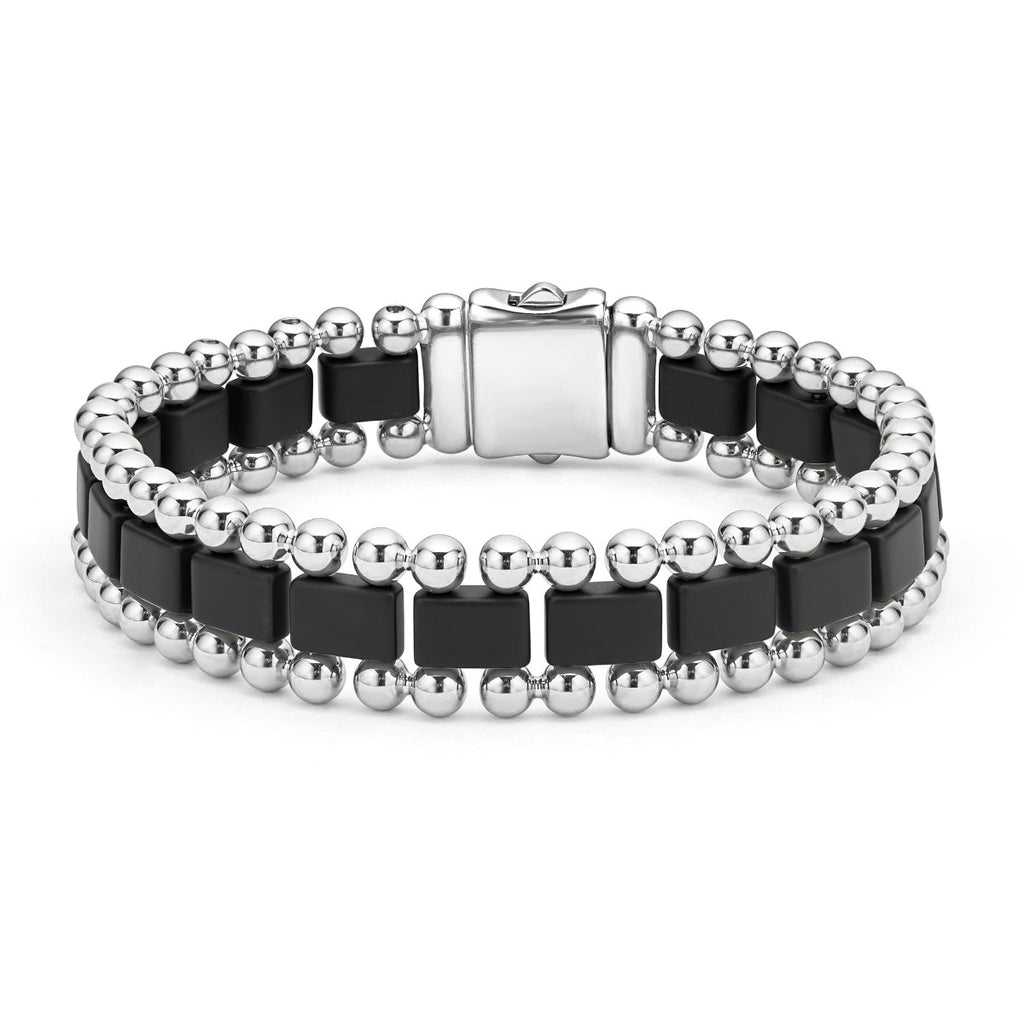 LAGOS "Anthem" Matte Black Ceramic Link Bracelet (8)