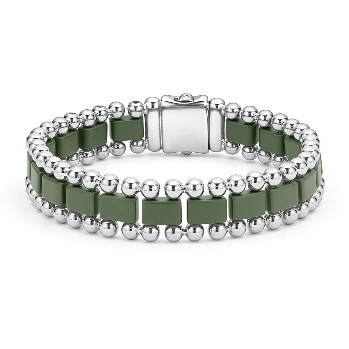LAGOS "Anthem" Matte Hunter Green Ceramic Link Bracelet (8)