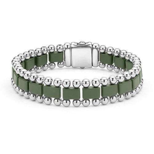 LAGOS "Anthem" Matte Hunter Green Ceramic Link Bracelet (8)