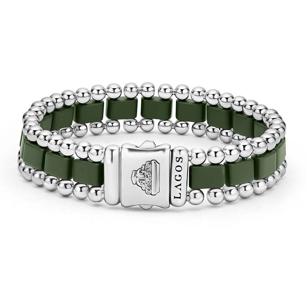 "Anthem" Matte Hunter Green Ceramic Link Bracelet (8)