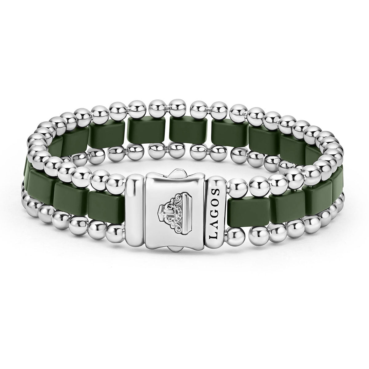"Anthem" Matte Hunter Green Ceramic Link Bracelet (8)