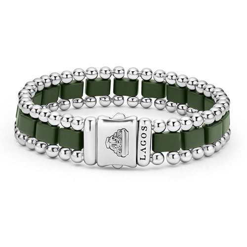"Anthem" Matte Hunter Green Ceramic Link Bracelet (8)