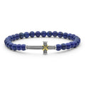 LAGOS "Anthem" Lapis Cross Beaded Stretch Bracelet (8)