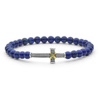 LAGOS "Anthem" Lapis Cross Beaded Stretch Bracelet (8)