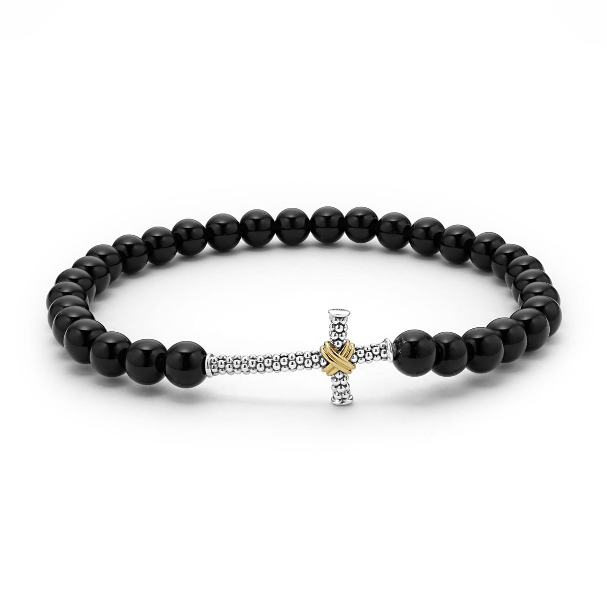 LAGOS "Anthem" Onyx Cross Beaded Stretch Bracelet (7)