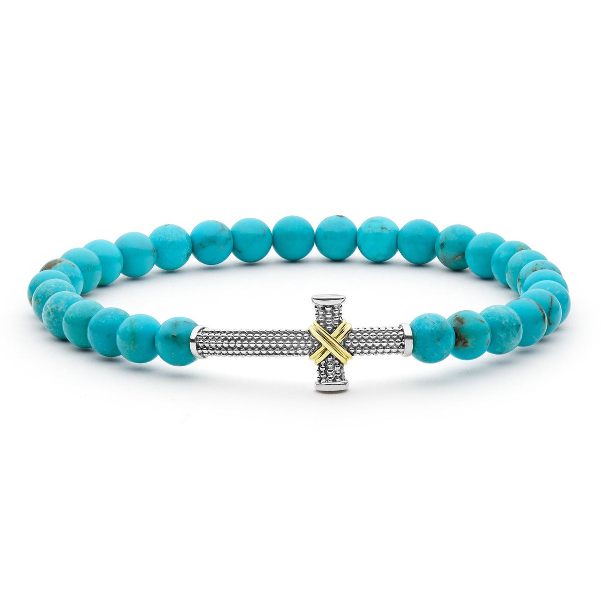 LAGOS "Anthem" Turquoise Cross Beaded Stretch Bracelet (8)