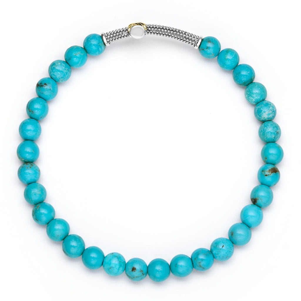 "Anthem" Turquoise Cross Beaded Stretch Bracelet (8)