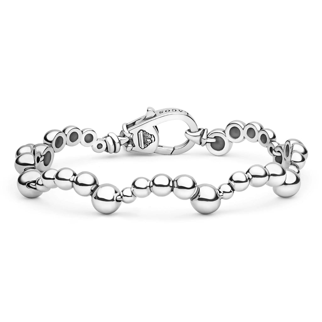 "Caviar Bubbly" Silver Beaded Scalloped Bracelet (7)