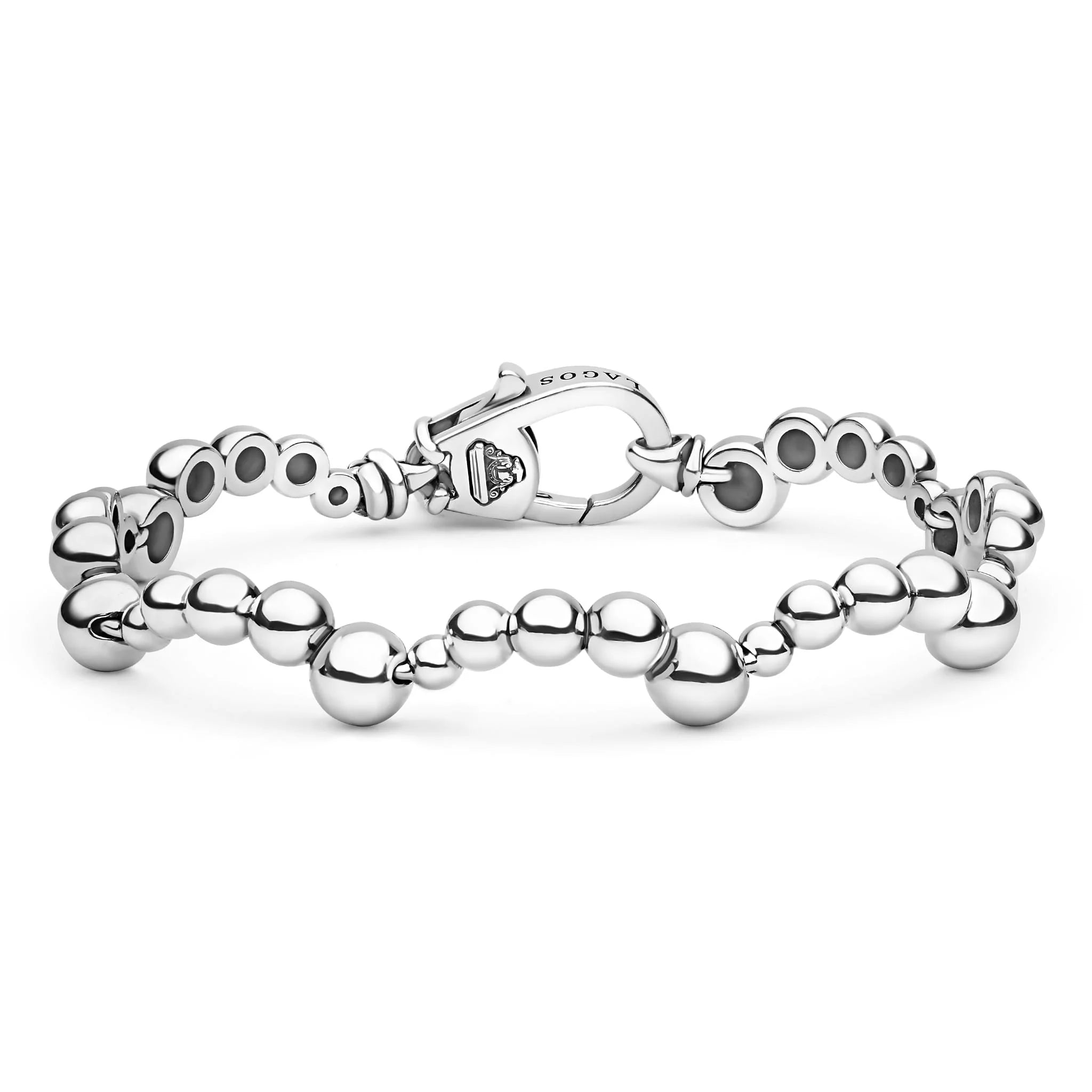 "Caviar Bubbly" Silver Beaded Scalloped Bracelet (7)