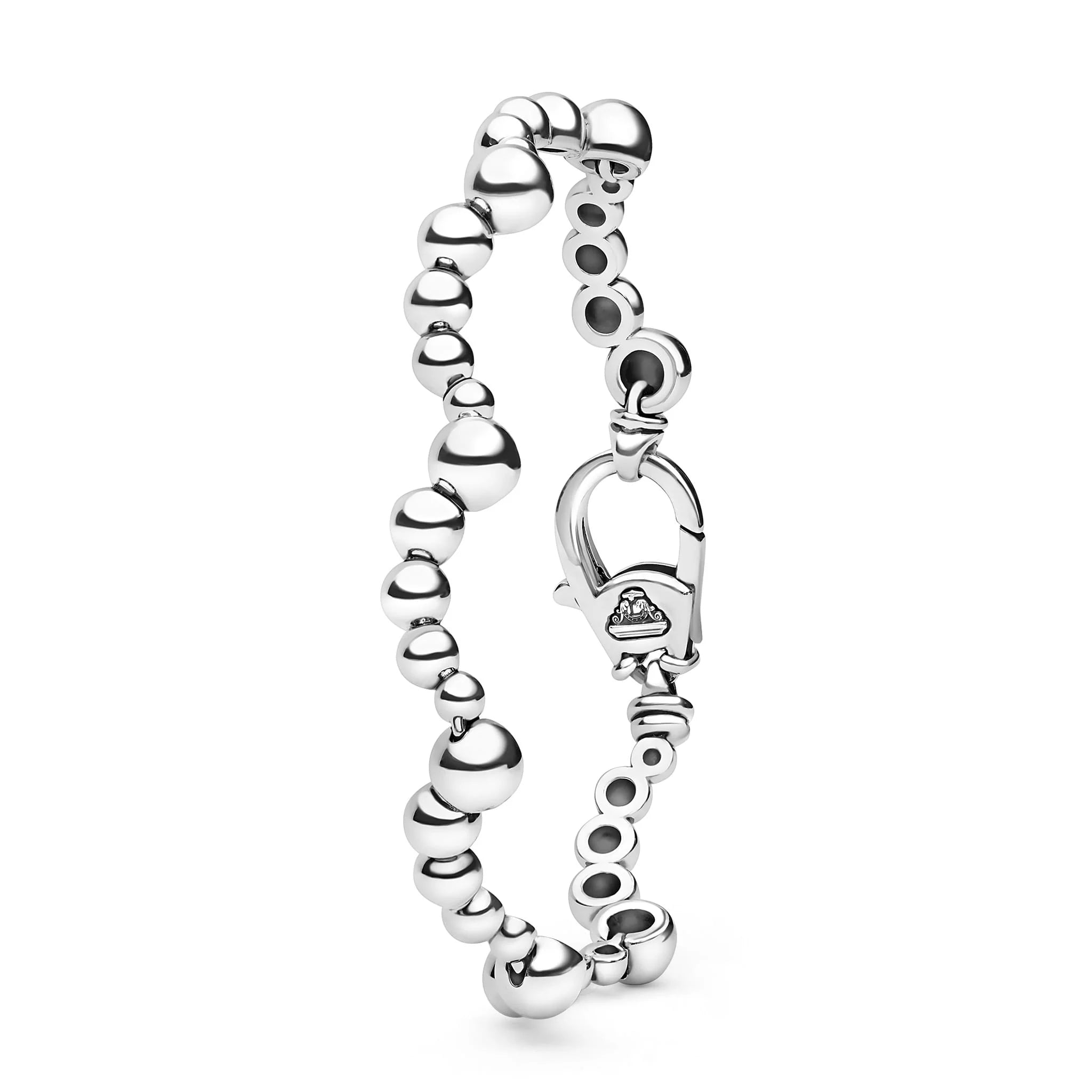 "Caviar Bubbly" Silver Beaded Scalloped Bracelet (7)