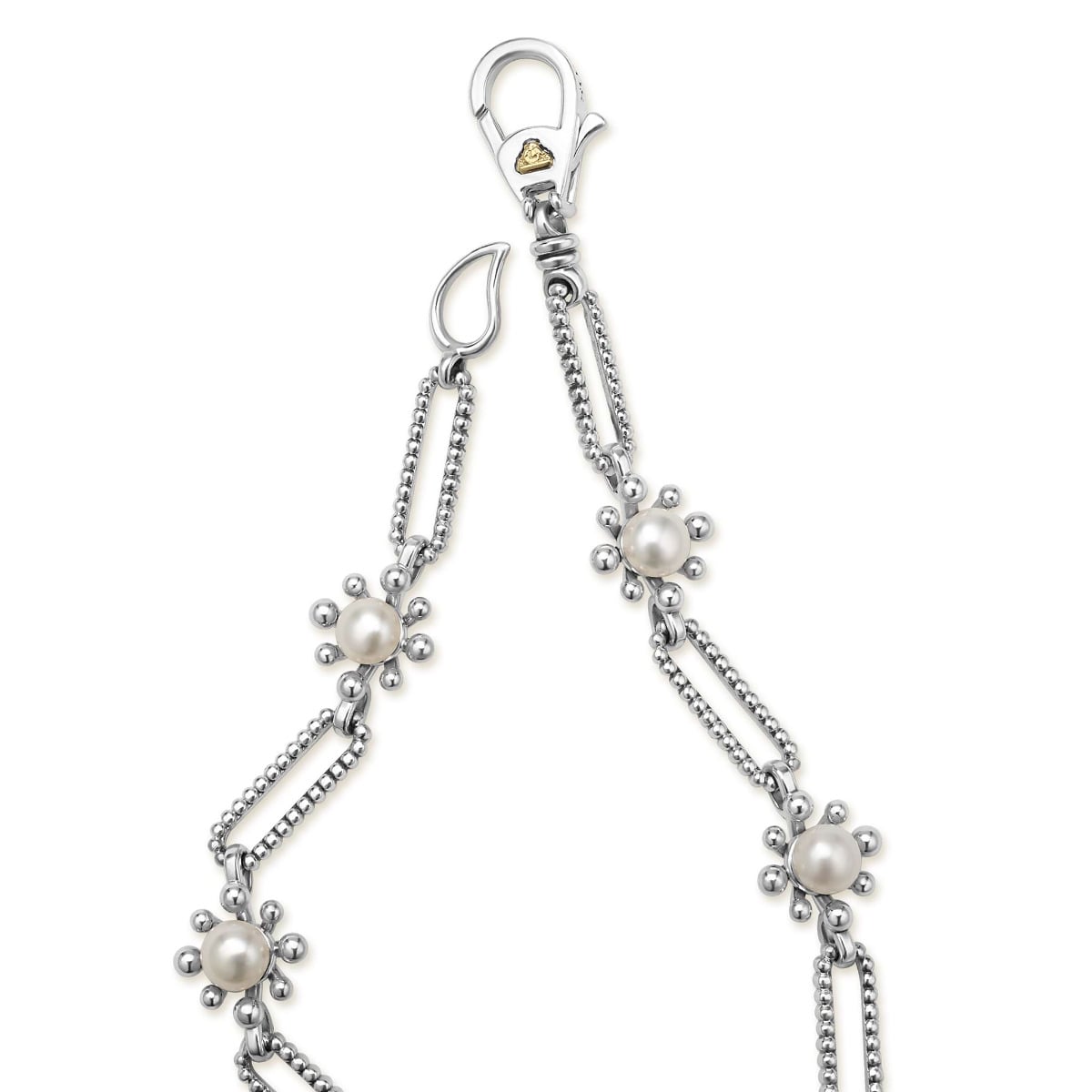 "Luna" Fleur Pearl Link Bracelet (7)