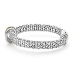 "Caviar Lux" Two-Tone Five Ring Diamond Caviar Bracelet (7)