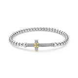 "Signature Caviar" Two-Tone Caviar Cross Stretch Bracelet