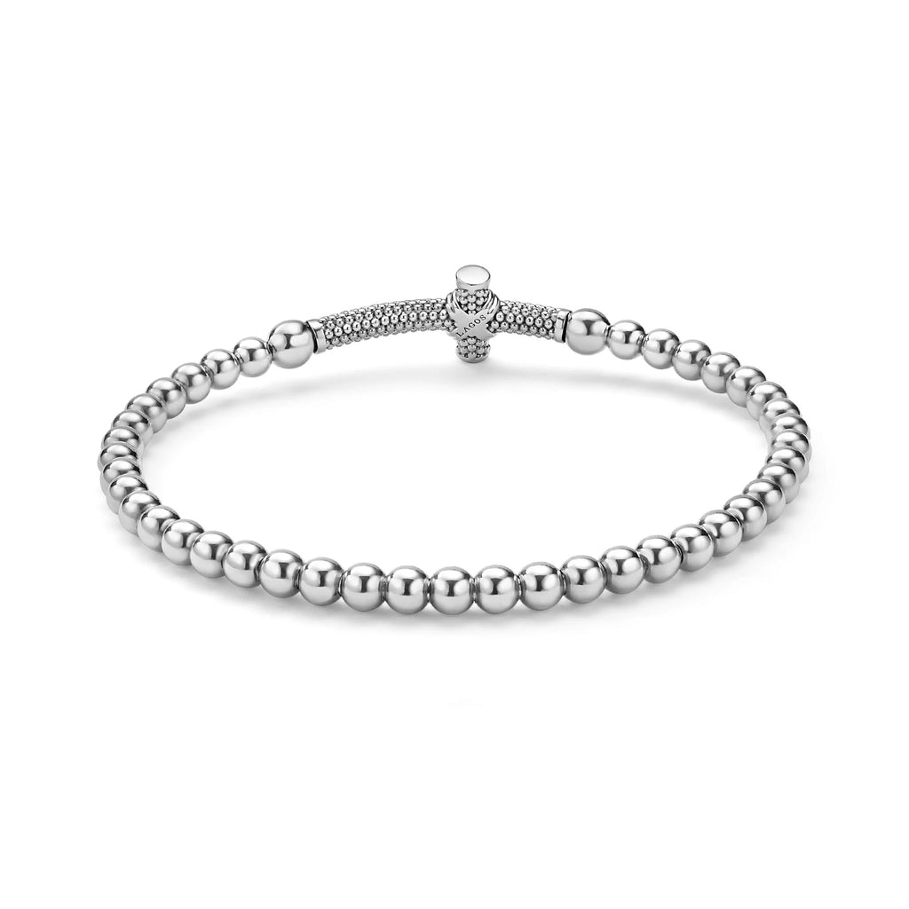 "Signature Caviar" Two-Tone Caviar Cross Stretch Bracelet