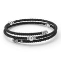 LAGOS "Black Caviar" Black Ceramic Beaded Silver Station Double Wrap Bracelet