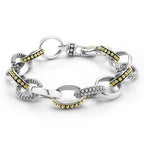 "Signature Caviar" Two Tone Caviar Link Bracelet