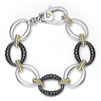 LAGOS "Black Caviar" Two-Tone Black Ceramic Link Bracelet