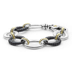 "Black Caviar" Two-Tone Black Ceramic Link Bracelet