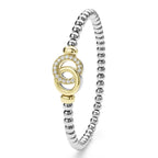 "Signature Caviar" Two-Tone Interlocking Diamond Stretch Bracelet (7)