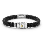 "Black Caviar" Two-Tone Matte Black Ceramic Black Diamond Bracelet (7.5)