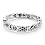 "Signature Caviar" Silver Interlocking Diamond Caviar Bracelet