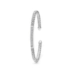 "Caviar Spark" Sterling Silver Diamond Station Mini Versa Torque Bracelet