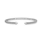 "Caviar Spark" Sterling Silver Diamond Station Mini Versa Torque Bracelet