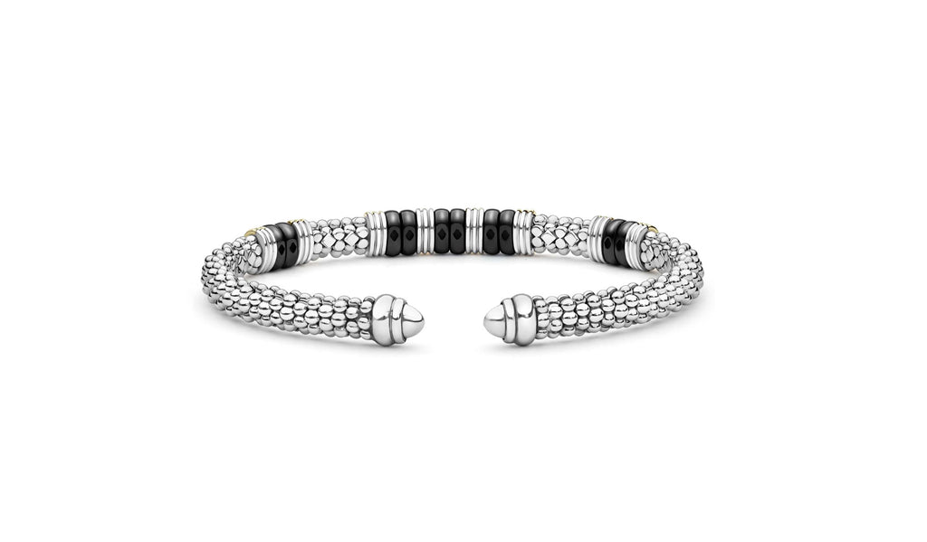 "Black Caviar" Station Black Ceramic Versa Torque Bracelet