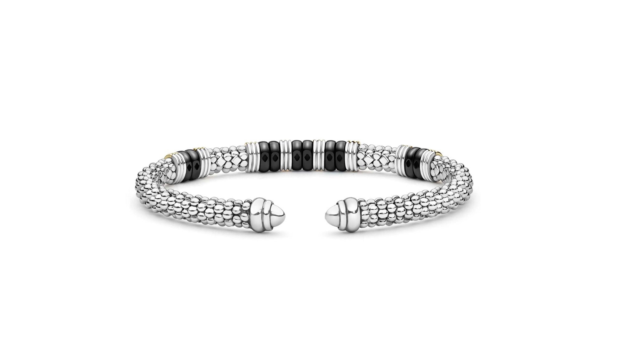 "Black Caviar" Station Black Ceramic Versa Torque Bracelet