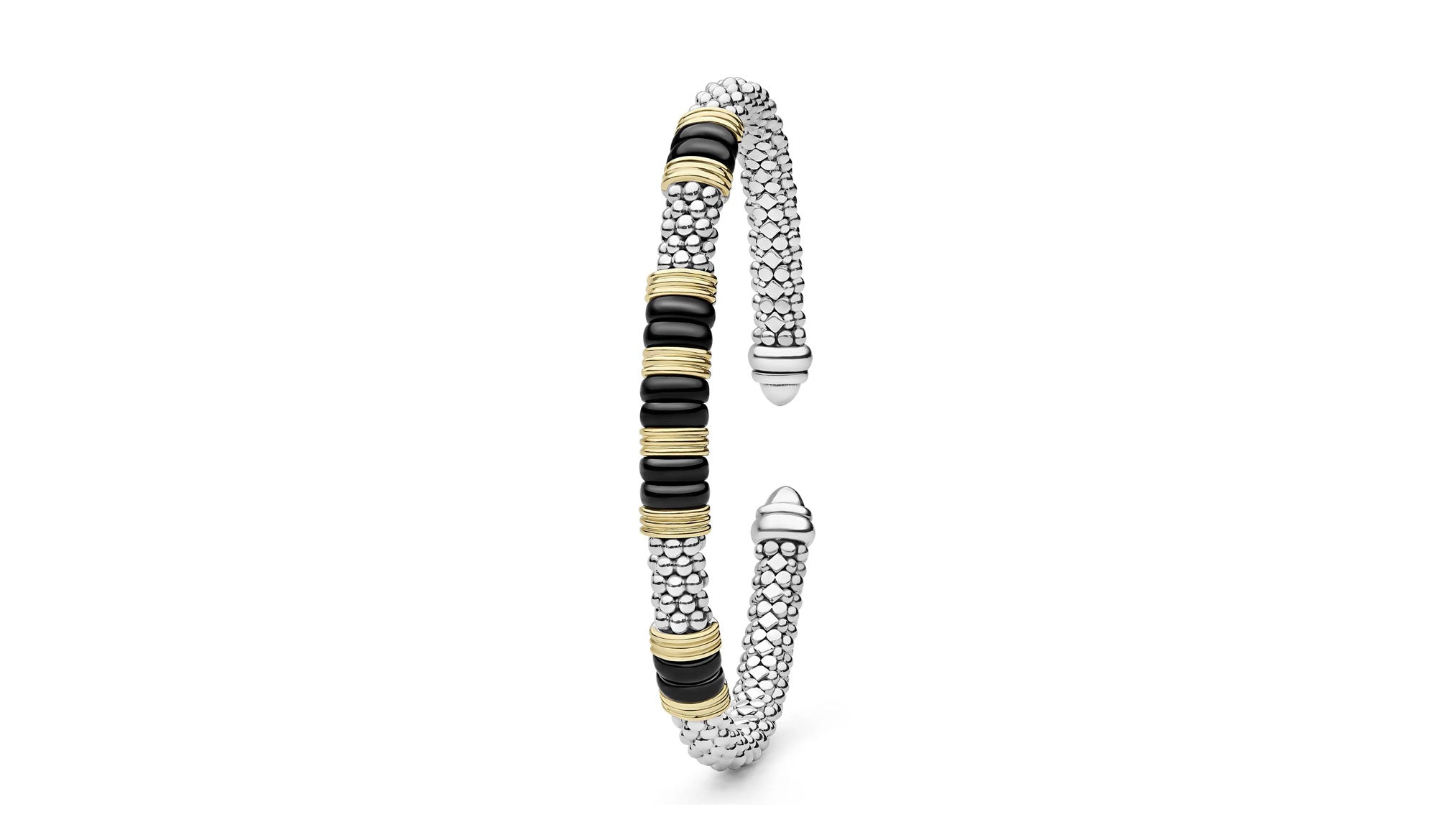 "Black Caviar" Station Black Ceramic Versa Torque Bracelet
