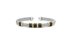 "Black Caviar" Diamond Station Black Ceramic Versa Torque Bracelet