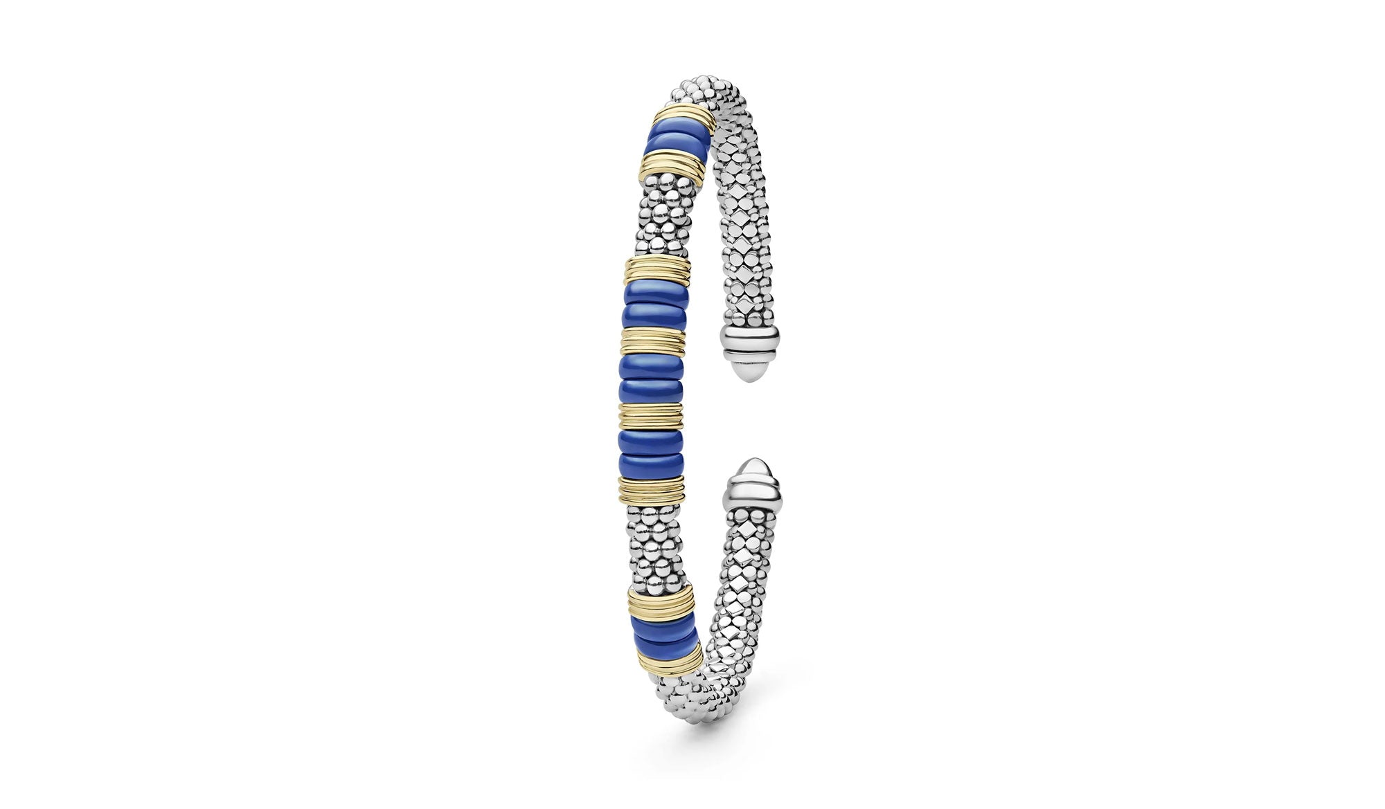 "Blue Caviar" Station Ultramarine Ceramic Versa Torque Bracelet
