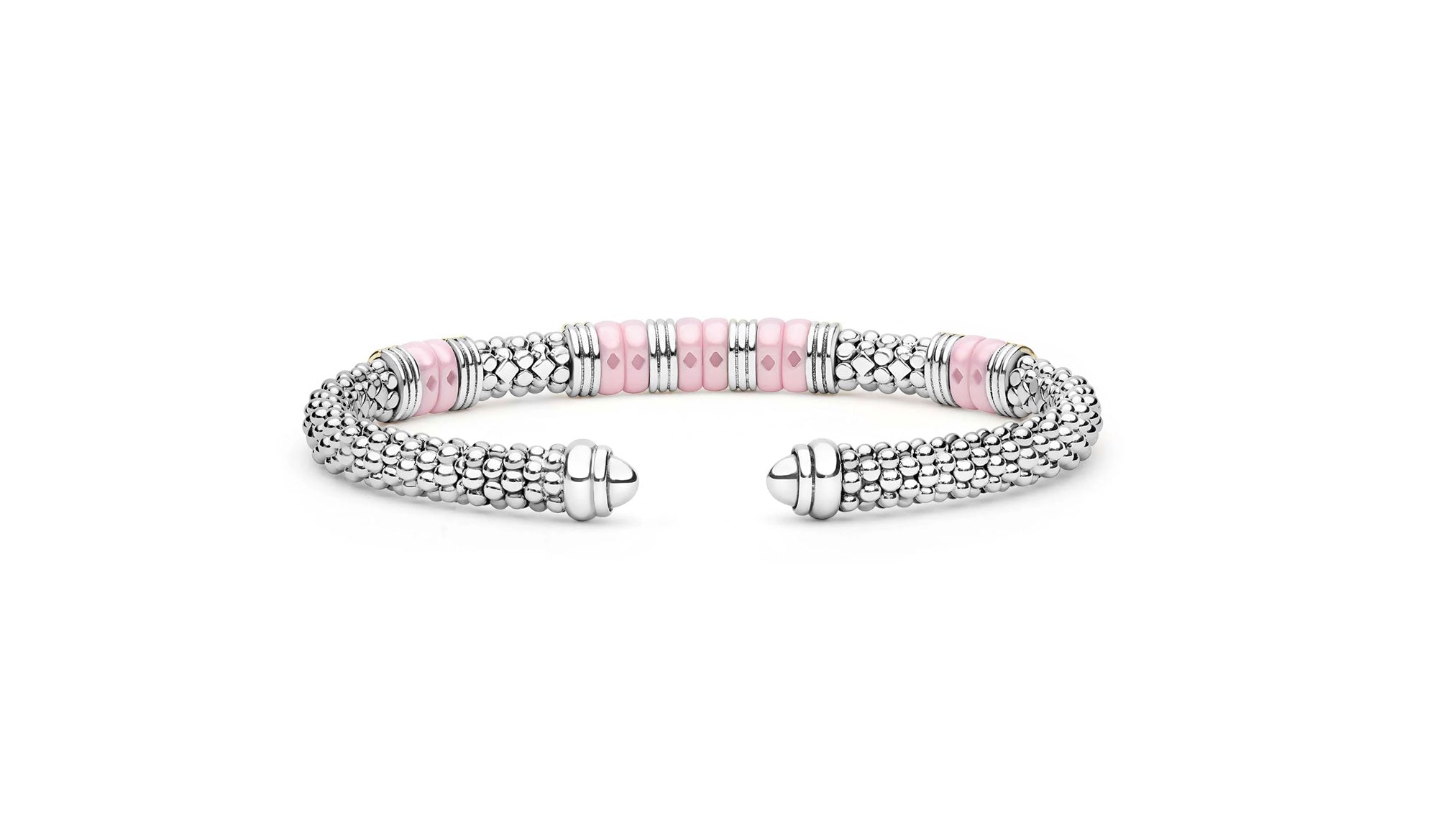 "Pink Caviar" Station Pink Ceramic Versa Torque Bracelet
