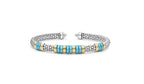 "Blue Caviar" Station Blue Ceramic Versa Torque Bracelet