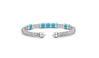 "Blue Caviar" Station Blue Ceramic Versa Torque Bracelet