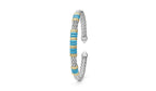 "Blue Caviar" Station Blue Ceramic Versa Torque Bracelet